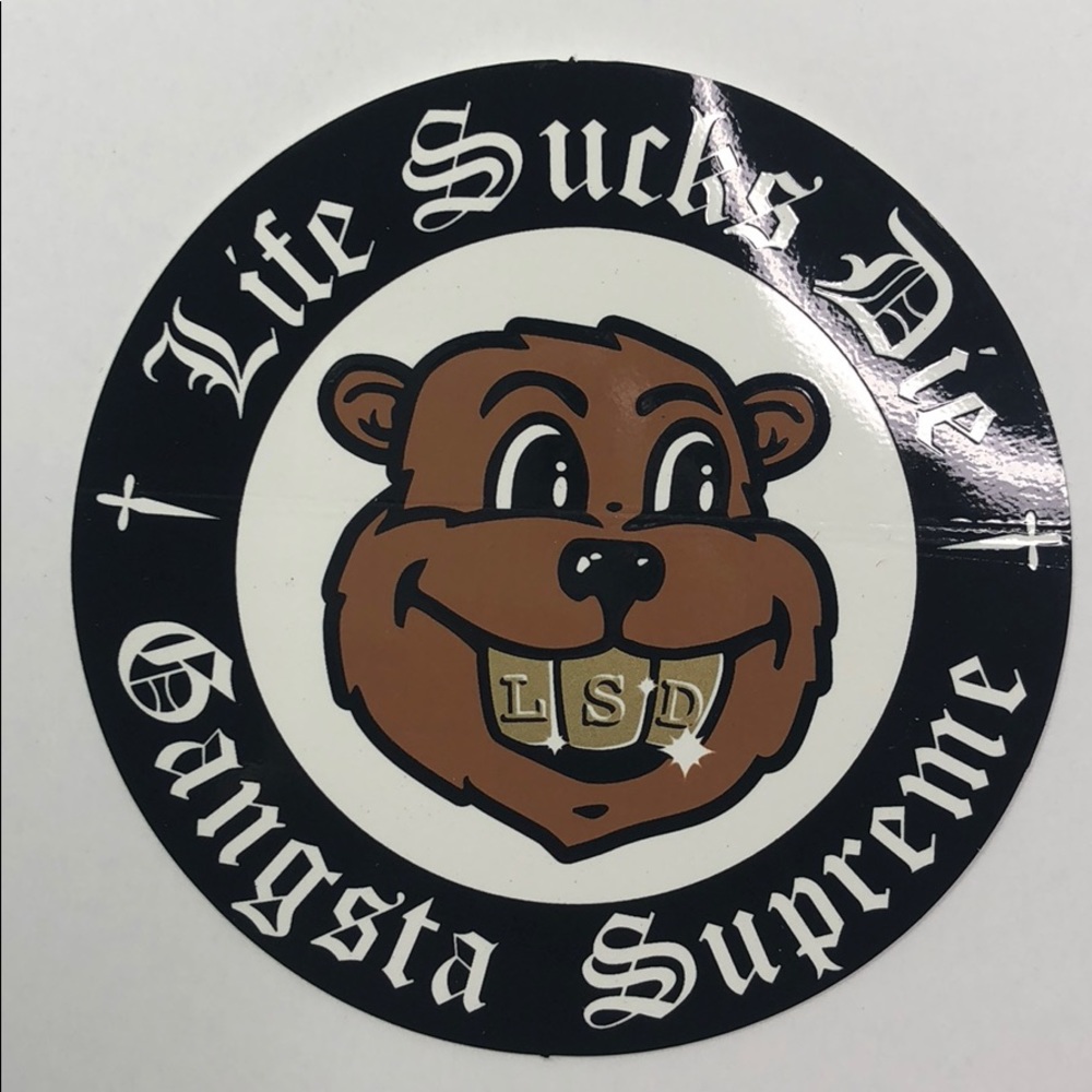 SUPREME - LIFE SUCKS DIE - GANGSTA SUPREME STICKER